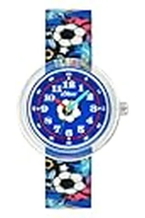 QS by s.Oliver Reloj de Pulsera Niños Reloj de Cuarzo analógico, con Correa de Nylon, Multicolor, Resistente al Agua, Viene en Caja de Regalo, 2037721