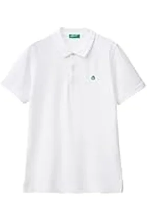 Benetton Maglia Polo M/M 3wg9u301z Camisa, Color Blanco, S para Hombre