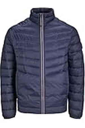 JACK & JONES Jjesprint-Puffer Collar Noos Acolchada, Chaqueta Azul Marino/Detalle: Costuras Rojas verdaderas, XS para Hombre