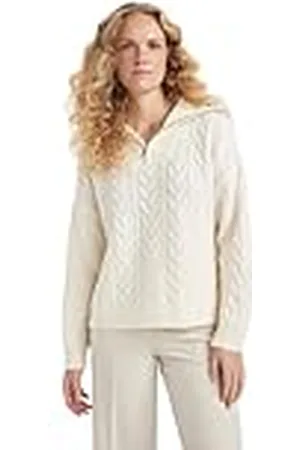 DeFacto Tricot Oversize Fit Zip-up Long Sleeve Pullover A3874ax Jersey, , XXL para Mujer