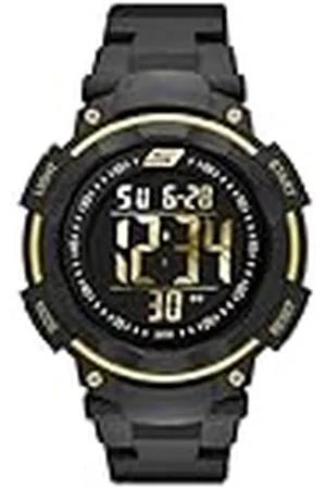 Skechers Reloj para hombre Ruhland, movimiento digital, 45mm Negro, caja de policarbonato con correa de poliuretano, SR1019