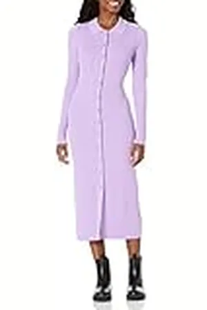 THE DROP Vestido para Mujer, Jaxon Vestido Abotonado de Punto Acanalado, , S