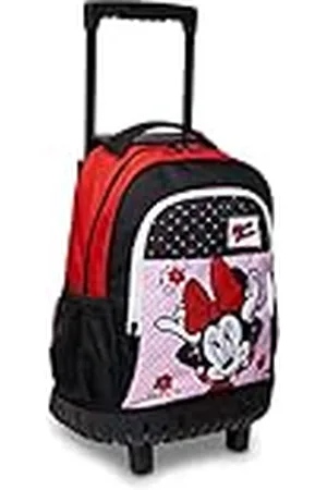 7 for all Mankind Trolley Scuola - MINNIE - Multicolore - Zaino Doppio Scomparto - Tasca Porta Borraccia - Tasca Interna Attrezzata - Zaino Scuola, Zainetto Asilo, Trolley Asilo Bambina - Oficial Disney