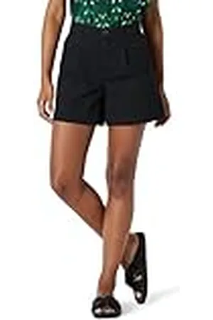 Amazon Pantalones Cortos de Tiro Alto, Corte Holgado y Parte Trasera Elástica Mujer, , 48