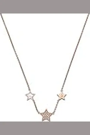 Emporio Armani Collar Para Mujer Fast Tack, Longitud Total: 40Cm + 7Cm Cadena Ajustable, Estrella Grande: 10X2mm, Estrellas Pequeñas: 8X2mm Collar De Plata De Ley, EG3524C221
