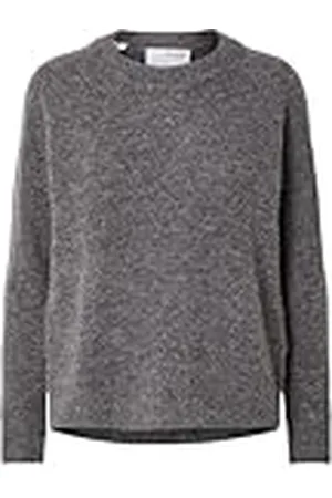 SELECTED Slflulu LS Knit O-Neck B Noos Jersey de Punto, Color Gris, XL para Mujer