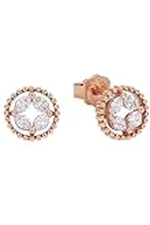 Amor Pendientes de plata de ley 925, con sintetizador de circonitas cúbicas, 0,8 cm, color rosa, se entregan en estuche de regalo
