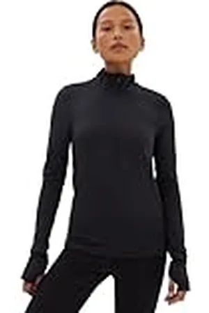 GIRLFRIEND COLLECTIVE Reset Long Sleeve Mock Neck, Half Zip Camiseta de Yoga, , Small para Mujer