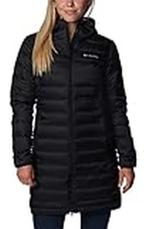 Columbia Lake 22 Down Long Hooded Jacket, Chaqueta De Plumas Acolchada Con Capucha para Mujer, Black, Talla S