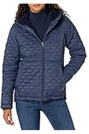 Amazon Chaqueta Acolchada Ligera con Cremallera Completa, Resistente al Agua, con Capucha y Forro de Sherpa Mujer, , L
