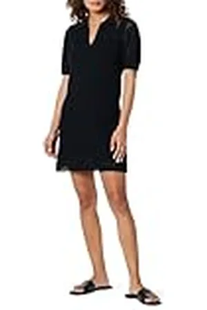 THE DROP Melia Collared Crochet Micro Mini Dress Vestidos, , M