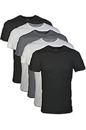 Gildan Camiseta para Hombre, Estilo G1100 (Paquete de Varias Unidades), Surtido Negro (Paquete de 5), Large