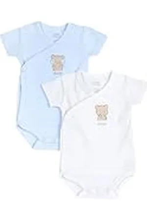 chicco Body in cotone, a manica corta, apertura frontale, Bebé - Unisex, Azure, 1M, Diseñado en Italia