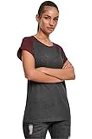 Urban classics Camiseta Mujer De Mangas Cortas, Camiseta Raglan, Cuello De Corte Ancho, En Distintos Colores Y Tallas Xs - 5Xl