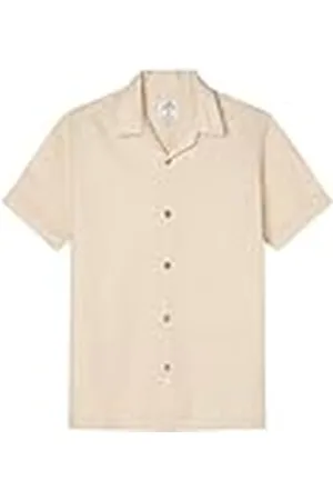 Springfield SPRINGFILED Camisa Manga Corta rústica, Camisa Hombre, White, M