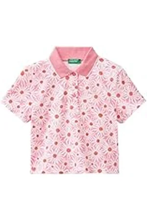 Benetton Camiseta Polo M/M 3lryc301j Camisa, , 130 cm para Niñas