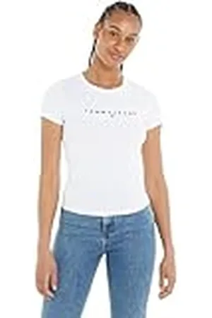 Tommy Hilfiger TJW Slim Linear tee SS EXT DW0DW17361 Camisetas de Manga Corta, , XXL para Mujer
