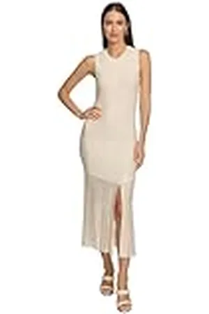 DKNY Vestido Maxi de Punto Acanalado sin Mangas Informal Nocturno, , S para Mujer