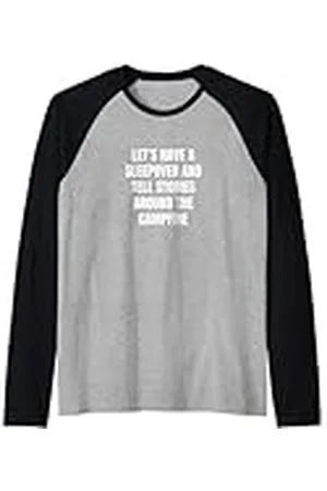 Statement Blend Vamos a tener una fiesta de pijamas y contar historias alrededor de la fogata Camiseta Manga Raglan