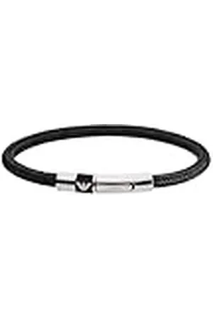 Emporio Armani Pulsera Hombre, Negro Pulsera de Acero, EGS1624001