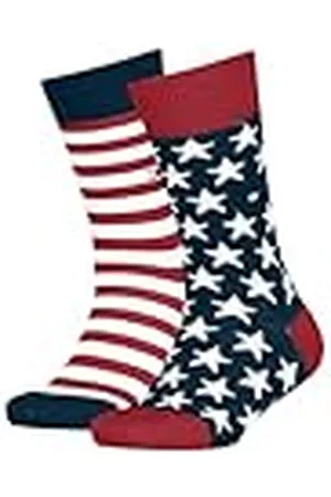 Tommy Hilfiger Classic Calcetines, Azul Marino/Rojo, 23-26 (Pack de 2) Unisex niños