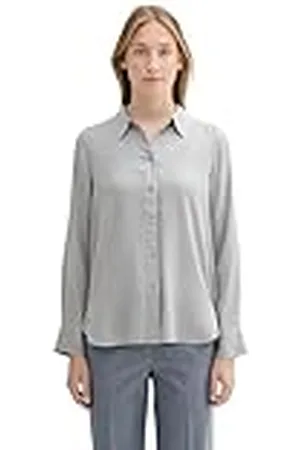 TOM TAILOR 1043214 Blusas, 21373-Medium Silver Grey Melange, 46 Mujeres