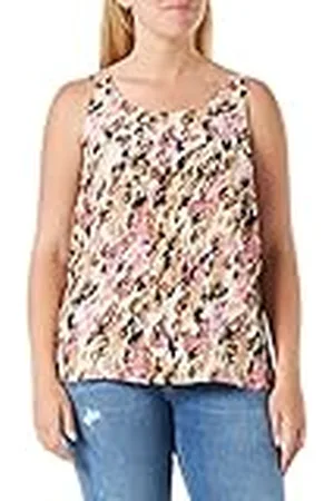 VERO MODA CURVE Vmeasy SL Tank Top R1 Wvn Ga Cur, Ojo de Tigre/AOP:ina, 50 Plus para Mujer