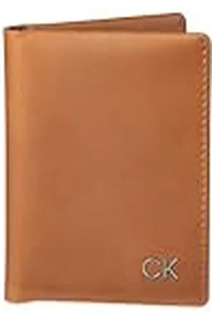 Calvin Klein Cartera Plegable Minimalista de Cuero RFID para Hombre, Color marrón, tamaño único