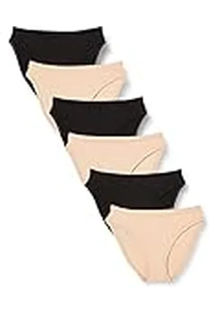 Amazon Ropa Interior de Corte Alto en Algodón - colores interrumpidos Mujer, Pack de 6, , 3XL Grande