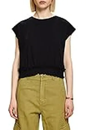 ESPRIT 053cc1k307 Camiseta, Negro, XL para Mujer