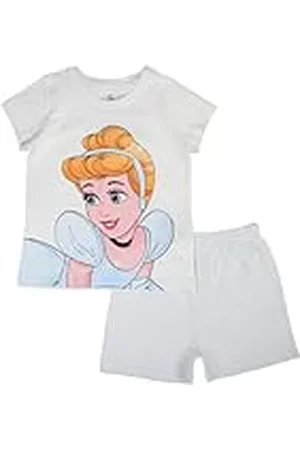 Disney PRINCESSE, Conjunto de 2 piezas, Camiseta + Pantalones cortos, Niños, (2 a 8 años), Unisex, Niño, Niña, Suave, Lindo, Cálido, Camiseta, Pantalones, Modelo DIS P 5204C254 S2-5A, BLANC