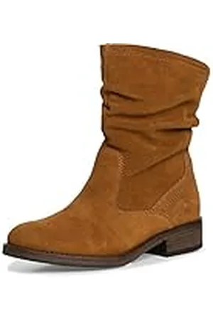 Tamaris Mujer Botas, señora Botas Slip-on,Botas,Medias Botas,botín,Bota de Deslizamiento,Alto,Cognac,42 EU