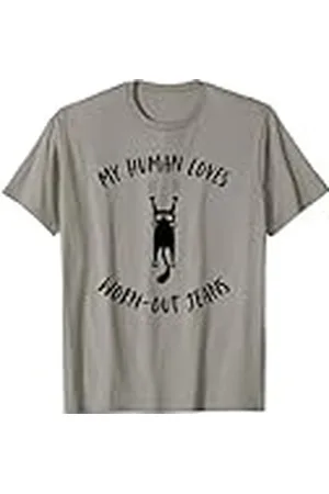 My Human Loves Stuff My Human Loves Worn-Out Jeans - Cat Parent Hobby Lover Camiseta