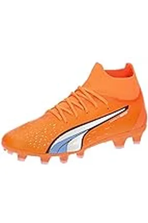 PUMA Pro FG/AG JR, Zapatillas de fútbol, Ultra Orange White-Blue Glimmer, 36 EU