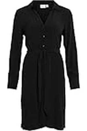 VILA Vifini Vestido Camisero Midi L/S-Noos Blusa, , 42 para Mujer