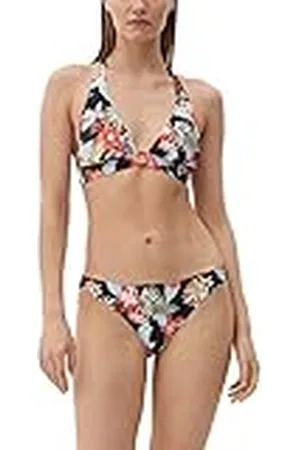 QS by s.Oliver Suki-10 Bikini, Estampado Floral Negro, 38 para Mujer