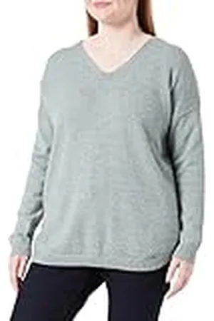 ONLY Jersey CARMARGARETA LS Pullover KNT Noos, Color Verde Chino. Detalles: Melange, M para Mujer