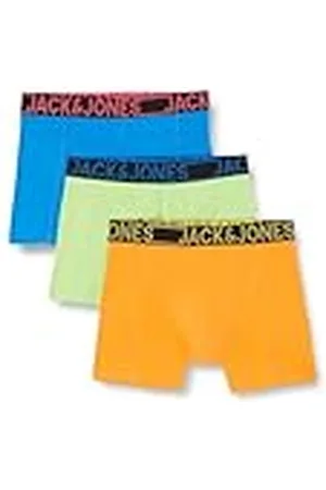 JACK & JONES Jacbill Solid Trunks 3 Pack Bóxer, Electric Blue Lemonade/Pack: Orange Pepper-Jasmine Green, S para Hombre