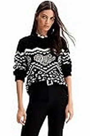 Desigual Pullover_Creta Sudadera, Negro, XS para Mujer