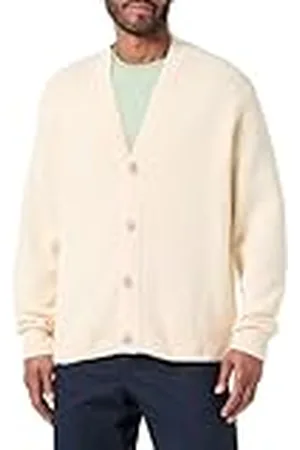 JACK & JONES Jorrino-Cárdigan de Punto, Color Negro Suéter, Crema de Mantequilla, S para Hombre