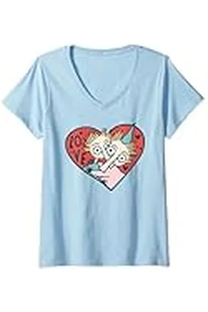 Moomin Mujer Thingumy y Bob Love Heart Camiseta Cuello V