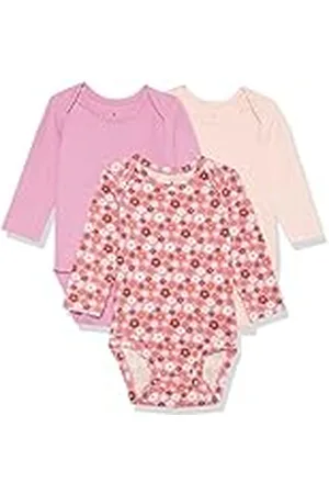 Amazon Body de Manga Larga de Punto elástico de algodón (Anteriormente Amazon Aware) Unisex Bebés, Pack de 3, , Prematuro