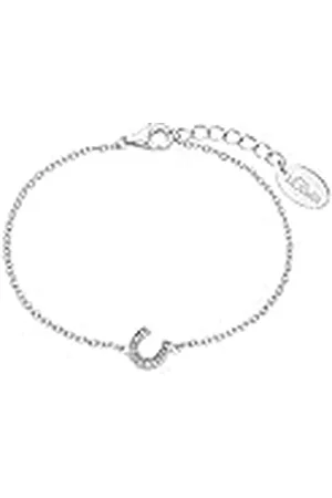 QS by s.Oliver Pulsera de esterlina 925 niñas niños brazo joyas, con zirconia cúbica synth., 14+2 cm, , herradura, Viene en caja de regalo de joyería