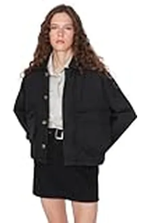 Trendyol Damen Regular Standard Plain Denim Jacke Abrigo, , M De Las Mujeres