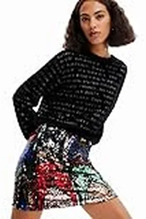 Desigual Fal_Fiesta 2000 Black Falda, , XL para Mujer