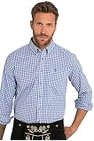 JP 1880 Camisa a Cuadros, Uniforme, Manga Larga, Cuello Abotonado, Modern Fit, hasta la 8 XL 5XL 748509755-5XL