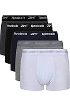 Reebok Hombres Bañador /Blanco/Gris/Azul Marino/Gris Oscuro Paquete de 5 XL