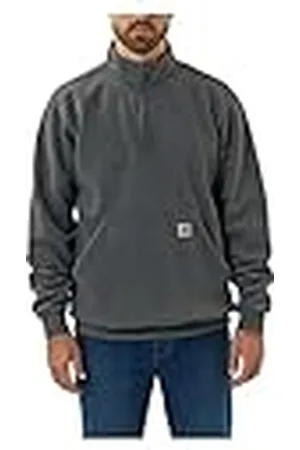 Carhartt Sudadera para Hombre, Cuello Alto, Peso Medio y Cierre Holgado, Color Gris, Talla M