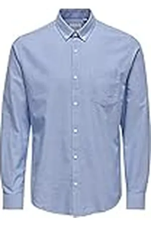 Only & Sons Onsalvaro LS Oxford Shirt Noos Camisa, Azul (Cashmere Blue Cashmere Blue), Large para Hombre