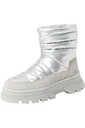 HUGO BOSS Avylin_Bootie_sdny, Botín Mujer, Plata, 39 EU